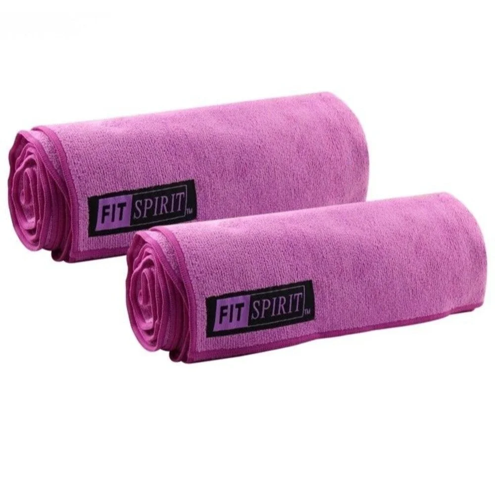 Fit Spirit Set Or 2 Super Absorbent Microfiber Non Slip Sport Towels New Pink